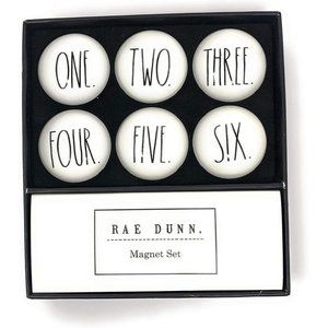 Rae Dunn 6 Glass Dome Magnet Set (One, Two, Three, Four, Five, Six)